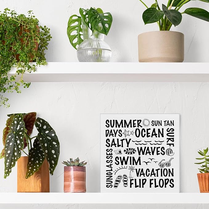Summer Sign Decor Summer Wood Block Sign Home Beach House Desk Table Shelf Decoration