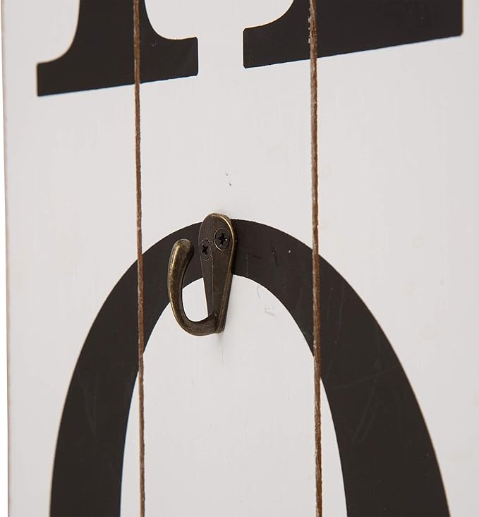 Glitzhome Wooden Welcome Home Porch Sign with Interchangeable Wreaths for Front Door, Vertical Farmhouse Standing Home Sign, Hanging Wall Sign for Year Spring Fall Thanksgiving Christmas, 42”H, White