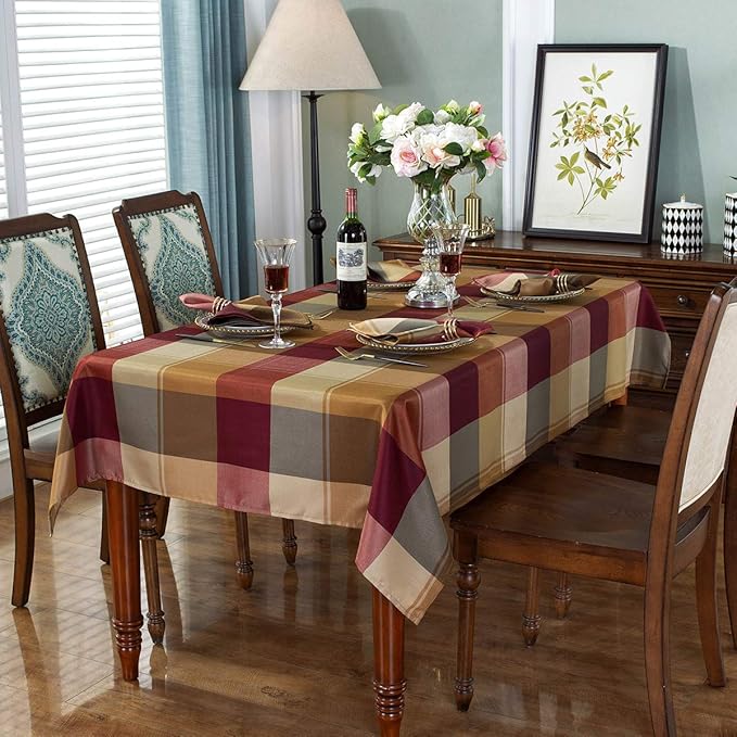 Checkered Style Cloth Napkins 20 x 20 Inch 4 Pieces Washable Comfortable for Restaurant Family Dinners Weddings Parties and Banquets(Square, 20" x 20", Red)