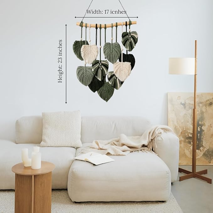 Boho Wall Decor - Large Macrame Wall Hanging - Boho Bedroom Decor - Tapestry for Bedroom - Rustic Style - 17x23 inches