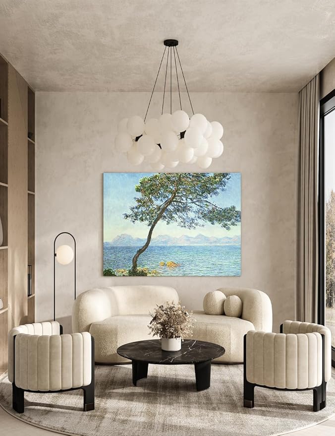 DECORARTS - The Esterel Mountains (1888) by Claude Monet, Museum-Quality Giclee Canvas Print, Wall Art Reproduction, 40" W x 30" H, Made in USA