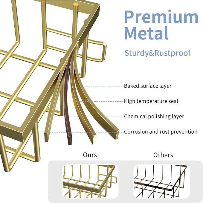 2 Pack Under Sink Organizer Storage 2-Tier Premium Metal Pull-Out Racks, Height Adjustable, Easy Installation | Kitchen & Bathroom Organizers