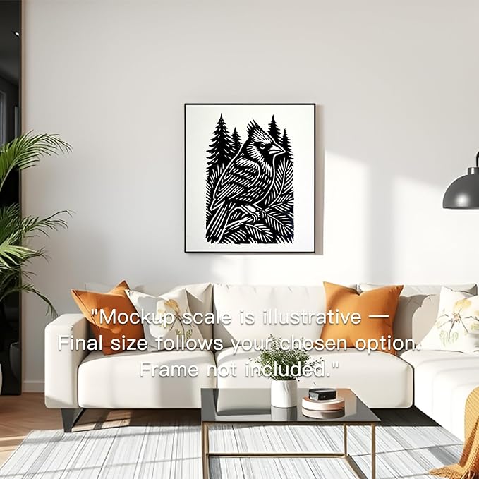 Caelumis Vintage Wall Art Decor Prints Black And White Pictures Posters For Farmhouse Living Bedroom Bathroom Room kitchen Handmade Unframed (Cardinal 12x16in)