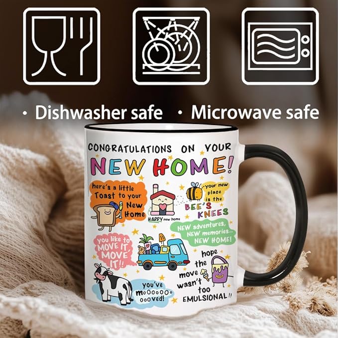House Warming Gifts New Home, New Home Gift Ideas, Funny Mug, Congratulations On Your New Apartment Gift, Housewarming Gifts, First Apartment Essentials, Cute Ceramic Mugs 11Oz