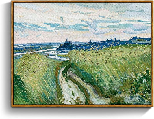 crmotu Vintage Framed Wall Art, Rural Landscape Oil Paintings, Nature Scenery Canvas Prints, Abstract Wilderness Path Wall Decor for Bedroom Bathroom Kitchen Rustic Home Aesthetic Pictures 12x16in