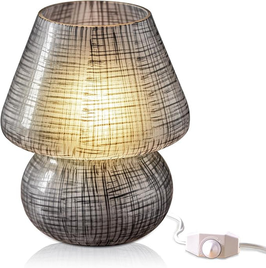 Next Glow Mushroom Lamp – Table Lamp, Modern Dimmable LED Night Light for Bedrooms, Kids Rooms, Bedside Nightstands, Living Room and Kitchen Decor – Pretty Desk Light, E26 Socket w 120V Bulb (Black)