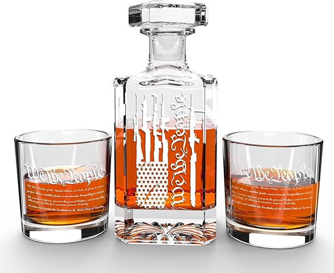FURSARCAR Retired Gifts for Men Dad, Whiskey Decanter Set with 2 Glasses, Cool Fathers Birthday Present from Daughter Son, Christmas Retirement Gift Liquor Decanter Sets for Man