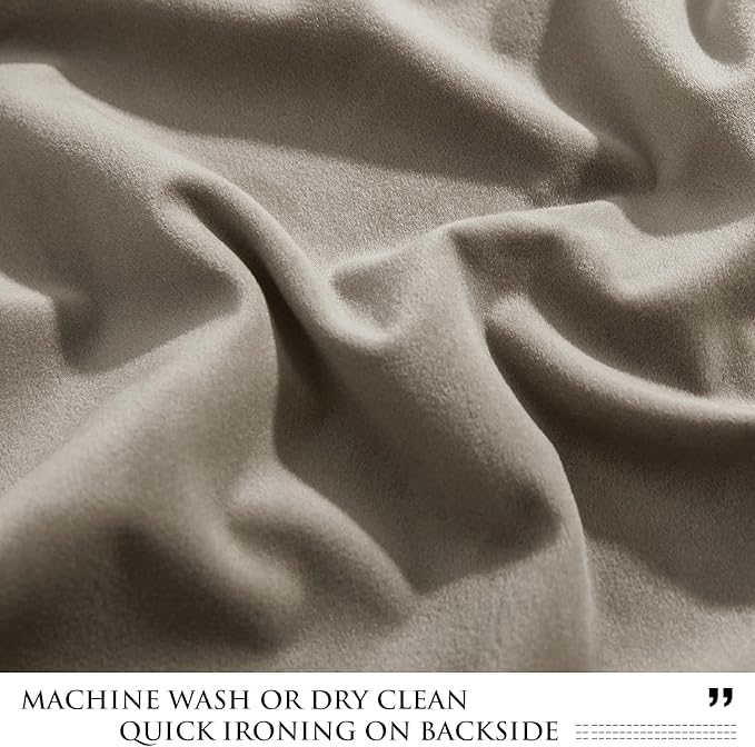 StangH Camel Beige Velvet Curtains for Living Room Sliding Door Super Soft Heavy Blackout Thermal Insulated Window Curtains for Bedroom/Boys Room/Balcony, W62 x L96, 2 Panels