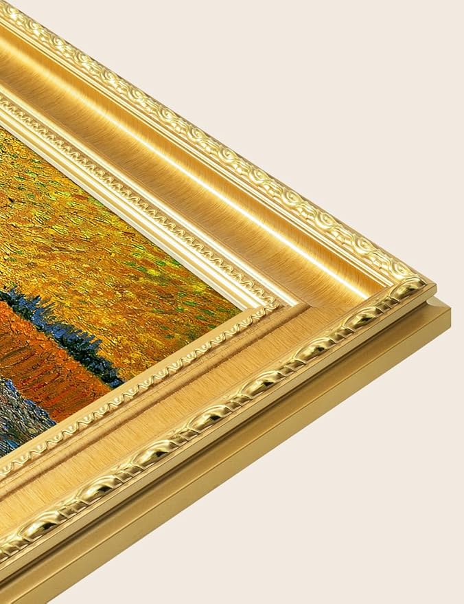 DECORARTS - Vincent van Gogh's The Sower. Museum-Quality Giclee Print on Cotton Canvas, Gold Solid Wood Frame, Framed Size: 34.75x28.75 in, Made in USA