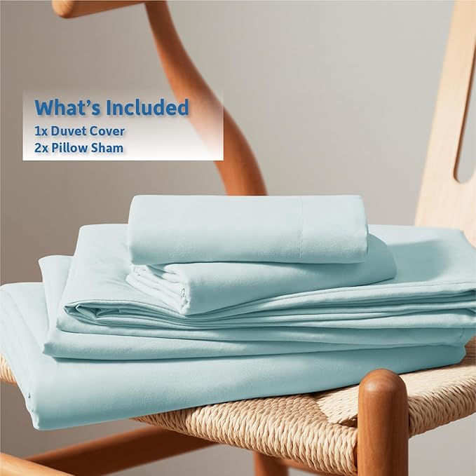 Nestl Light Blue Duvet Cover King Size - Soft Double Brushed King Duvet Cover Set, 3 Piece, with Button Closure, 1 Duvet Cover 104x90 inches and 2 Pillow Shams