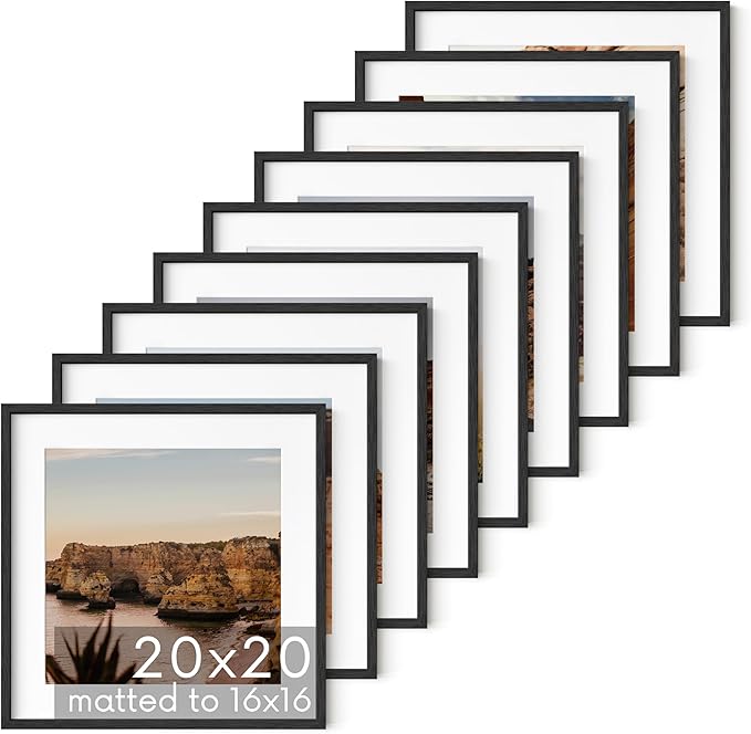 HAUS AND HUES Black Square Frames Set of 9-20x20