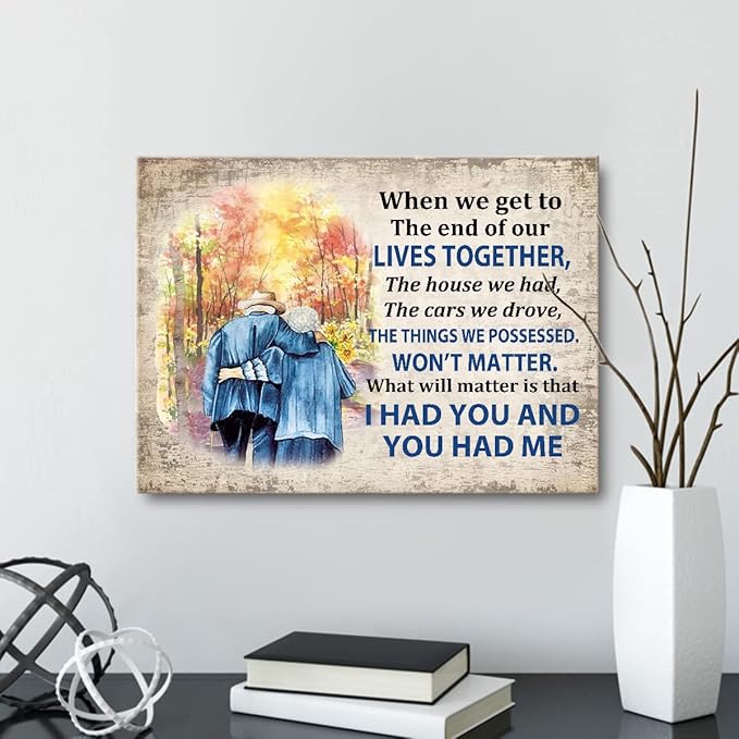 OTINGQD I Had You and You Had Me Lovers Canvas Wall Art, Romantic Canvas Painting Prints Wall Art for Newlyweds Couple Lovers Home Bedroom Living Room Wall Decor,Wedding Gift for Newlyweds