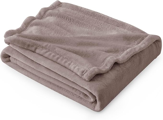 Bedsure GentleSoft Fleece Throw Blanket for Couch Mocha Brown - Lightweight Plush Fuzzy Cozy Soft Blankets and Throws for Sofa, 50x60 inches