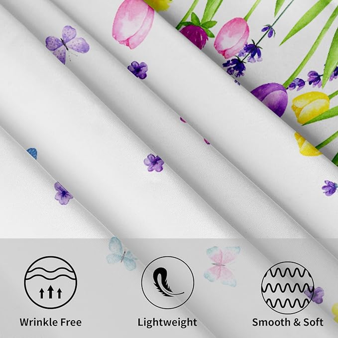 Kawani Spring Floral Tablecloth Round 60 Inch Watercolor Butterfly Flower Table Cloth Round Cover Washable Spring Farmhouse Table Covers for Rooms Kitchen Dinner Holiday Picnic Party Outdoor Decor