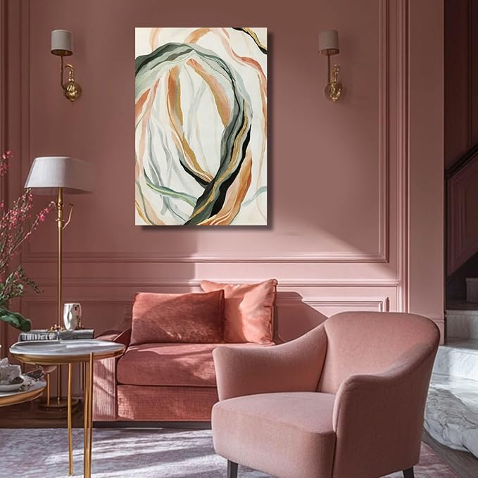 Modern Canvas Wall Art Line Decorative Pictures Colorful Artwork for Wall 24"x36" Home Decorations for Living Room Office