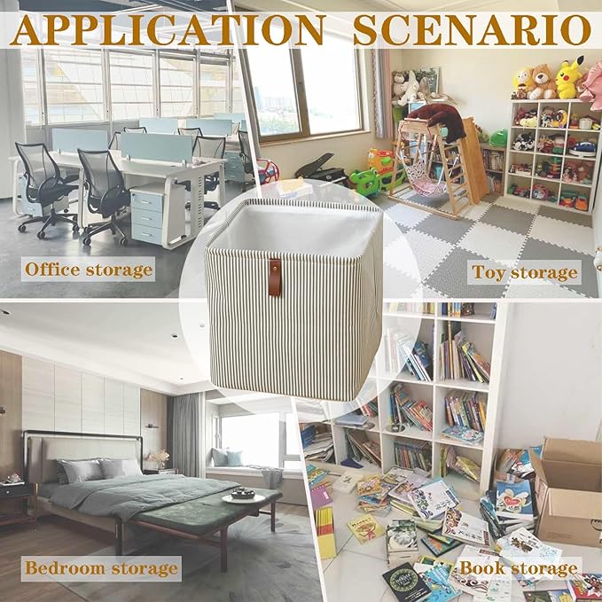 Cube Storage Bin 12x12 in,Collapsible Fabric Storage Bins,Open Home Storage Bins,Baskets for organizing,For Clothing Storage,Toy Storage,Office Storage,Home Decoration