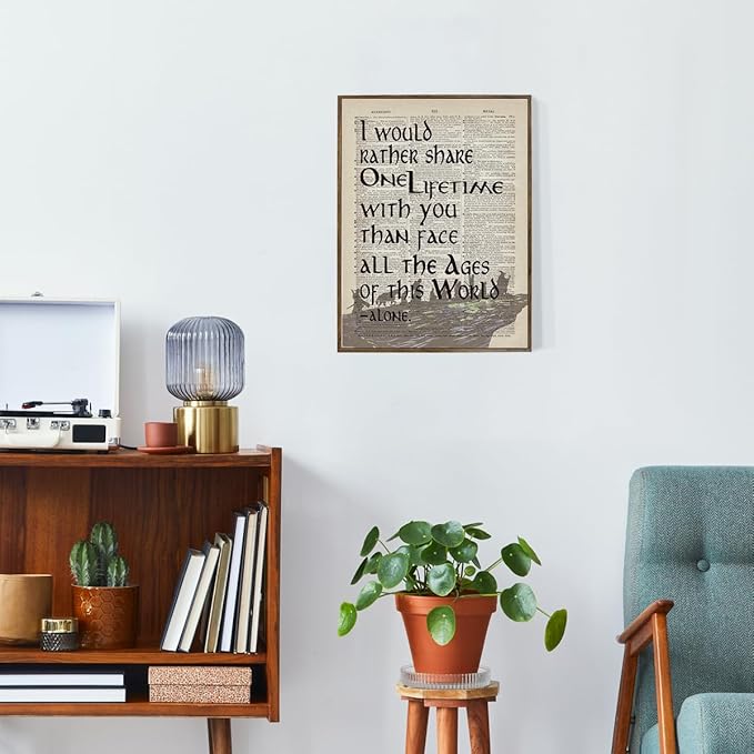 Lord of the Rings Framed Poster - 'I Would Rather Share One Lifetime - Arwen', LOTR Birthday Decor, 12x15