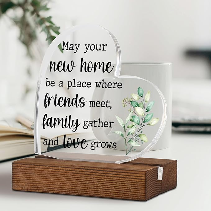 TRCENDE House Warming Ideas Gift for Women Couple, Housewarming Gift for New Home, New House New Apartment Gift, New Home Gift Home Office Desk Decor Acrylic Sign Plaque XA329, Retro