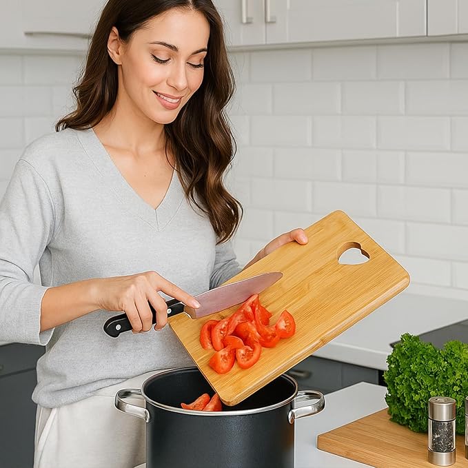 Housewarming Gift for New Home Charcuterie Boards Decorative Bamboo Cutting Board Kitchen House Decor House Owners Present for Christmas Gifts New Apartment Wooden Cheese Board