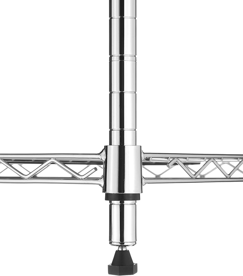 Whitmor Wire Shelving Unit, Metal Storage Shelves, Stacking Shelf with Basket, Easy Assembly Home Organizer for Pantry, Kitchen, Garage, Plant