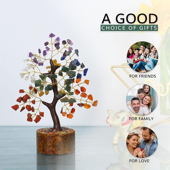 NARIBABU Seven Chakra Crystal Tree for Positive Energy - Gem Tree Gifts for Women - Home Office Decor Good Luck Positive Energy Gifts
