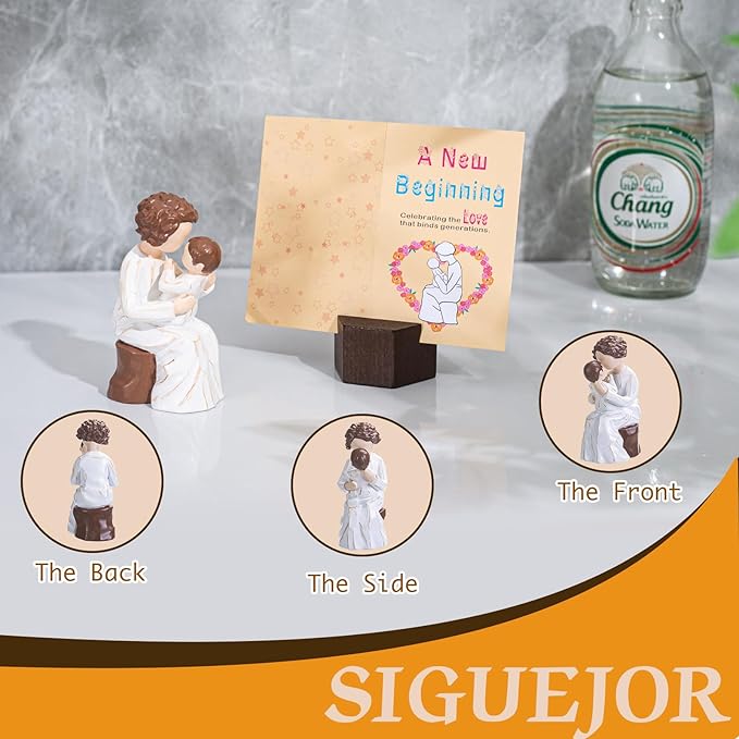 Grandma Gifts,Hand-Painted Resin Sculpture of Grandmother Holding Baby, to Celebrate New Beginnings, Newborns, and Loving Family Bonds