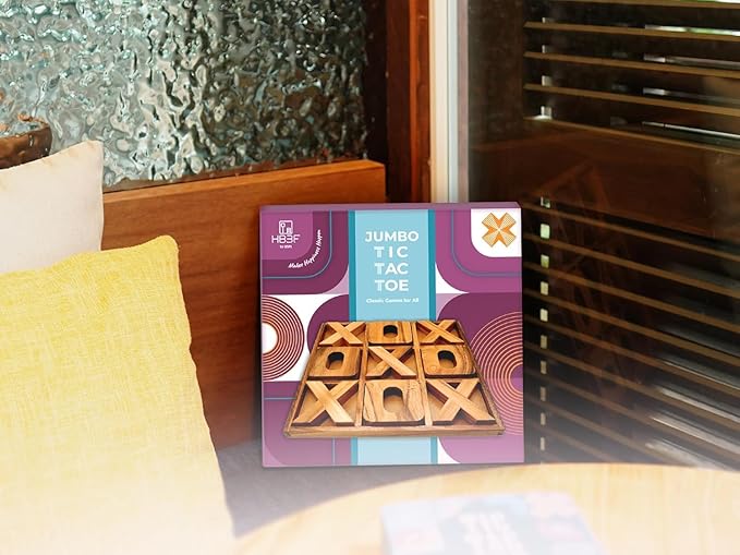 BSIRI Jumbo Tic Tac Toe Board Games - Wall Tic Tac Toe for Rustic Home Decor Farmhouse Decor, Patio Decor, Coffee Table Decor, Ideal Outdoor Games, Game Night, Family Games, Unique Gifts for Couples