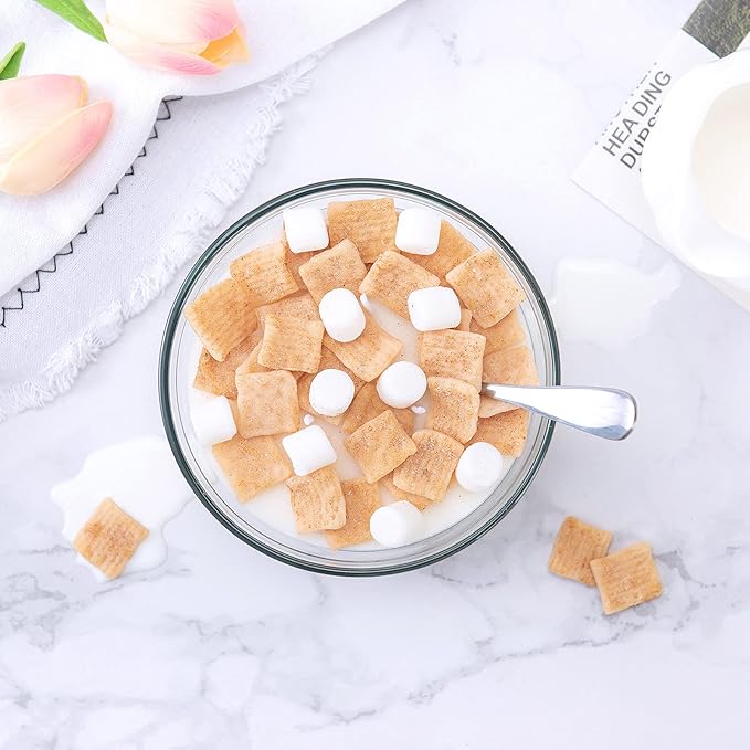 Funny Cinnamon Cereal Bowl with Metal Spoon Scented Soy Candle Morning Ritual Gift