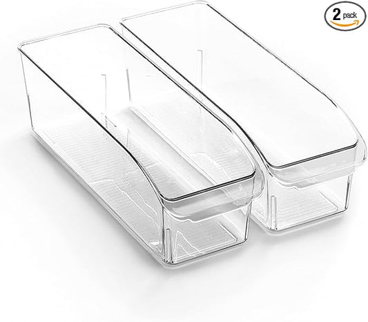 BINO | Plastic Storage Bins, Small | THE CURVE COLLECTION | Multi-Use Organizer Bins | Storage Containers Kitchen, Pantry and Home Organization | Fridge Organizers | Pantry Organization and Storage