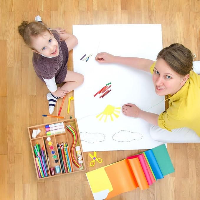 Silverware Organizer - Small Extra-Deep Wooden Kitchen Drawer Organizer Divider for Spoons, Forks, Knives & Cutleries - 5 Slots