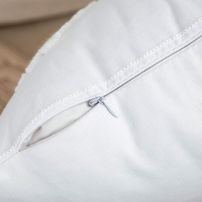 MIULEE Pack of 2 Christmas Decorative Snowflake Throw Pillow Covers Canvas Embroidery Winter Cushion Cases Holiday Decor Soft Pillowcases for Winter Couch Sofa Bedroom Car（White, 16x16in）