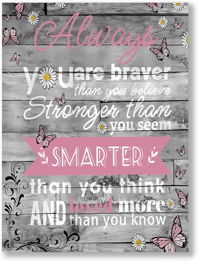 Inspirational Quotes Canvas Wall Art 12 x 16 Inch, Rustic Positive Wall Art Decor for Home Office Bathroom Bedroom Gym, Motivational Quotes