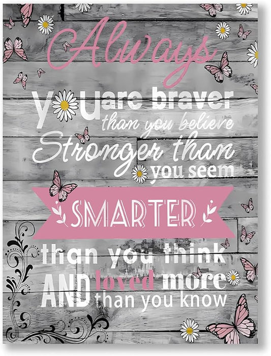 Inspirational Quotes Canvas Wall Art 12 x 16 Inch, Rustic Positive Wall Art Decor for Home Office Bathroom Bedroom Gym, Motivational Quotes