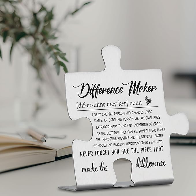 Difference Maker Team Appreciation Thank You Gifts for Employees, Coworkers, Nurse, Doctor, Boss, Leader, Assistant, Teacher, Leaving, Going Away, Promotion Gifts Decorative Signs YCC3
