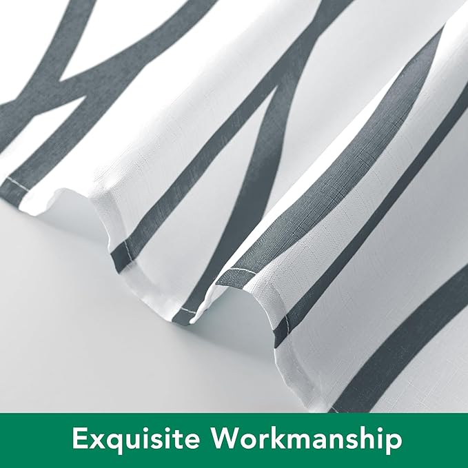 Biscaynebay Textured Fabric Shower Curtain 72x72 Inch, Dark Grey Printed Striped Linen Modern Hotel Luxury Quality Cloth Bathroom Curtains Machine Washable