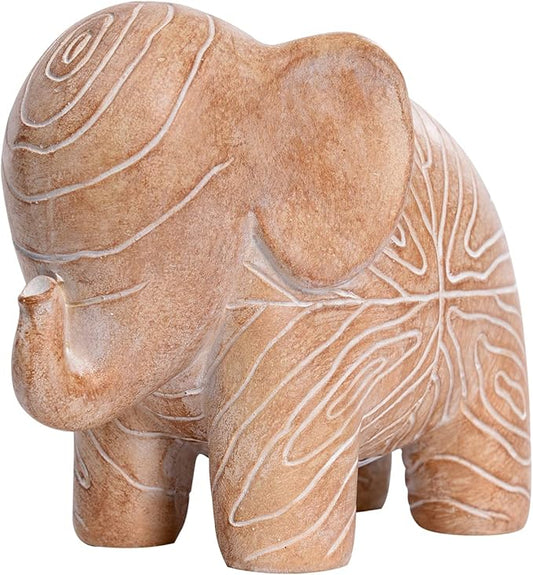 Elephant Statue, African Animal Decor, Wooden Elephant Gift for Women, Boho Decor for Living Room, Shelf, Office（1Pack, Small ）