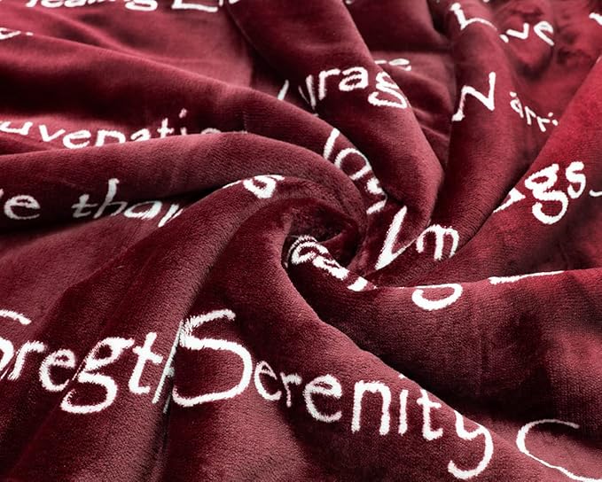 WOLF CREEK BLANKET - Compassion Blanket (Brand)- Strength Courage Super Soft Warm Hugs, Get Well Gift Blanket Plush Healing Thoughts Positive Energy Love & Hope (Burgundy, 50 x 65 Sherpa)