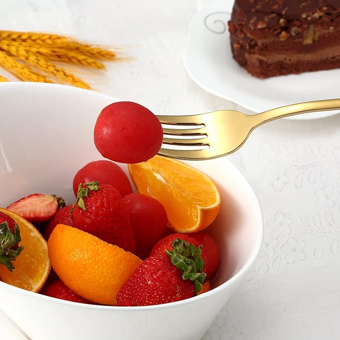 Aisoso Gold Silverware Set for 8, 40-Piece Gold Flatware Set Stainless Steel Cutlery Kitchen Utensil Set Mirror Polished