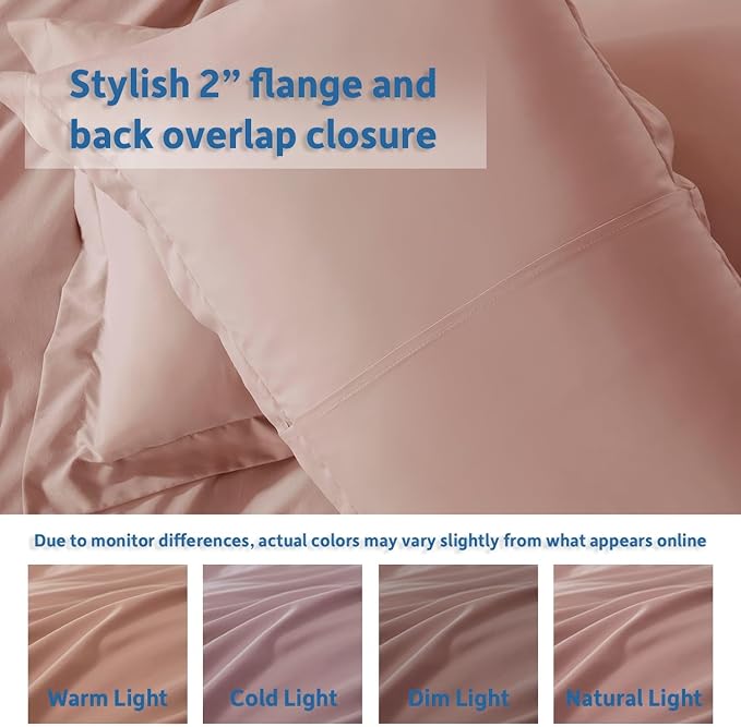 Nestl Twin Duvet Cover Set with Comforter Insert - Blush Pink 3 Piece 68x90 Duvet Cover & 1 Pillow Sham with White Quilted Down Alternative Comforter, Ultra Soft, All Season