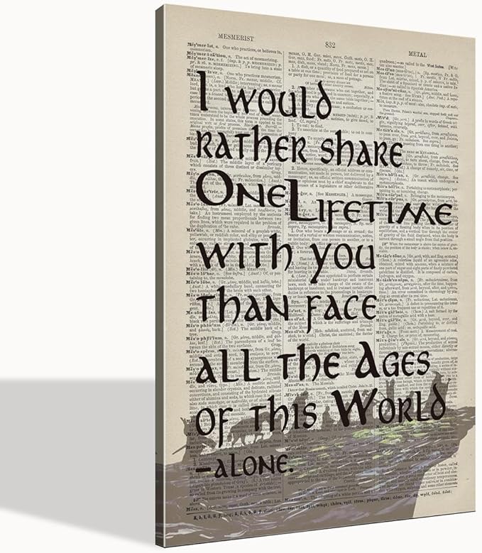 LOTR Poster, Gift for LOTR Decor, LOTR Gifts, I Would Rather Share One Lifetime - Arwen, Inspirational Wall Art, LOTR Canvas Prints Poster Wall Decor, Canvas Wall Art for Home Decor, 24x16