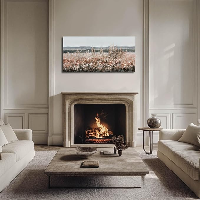 GAIDUOMAI Farmhouse Canvas Wall Prints for Home Flower field Artwork Vintage Botanical Wall Art for Living Room Bedroom Office Decorations 24"x48"