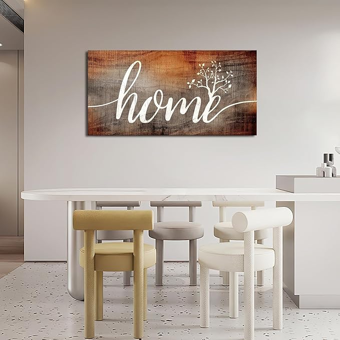 Large Farmhouse Home Wall Art Home Word Sign Pictures Wall Decor Rustic Home Quotes Canvas Painting Print Modern Family Decor Artwork Framed for Living Room Bathroom Master Bedroom Dining room 60"x30"