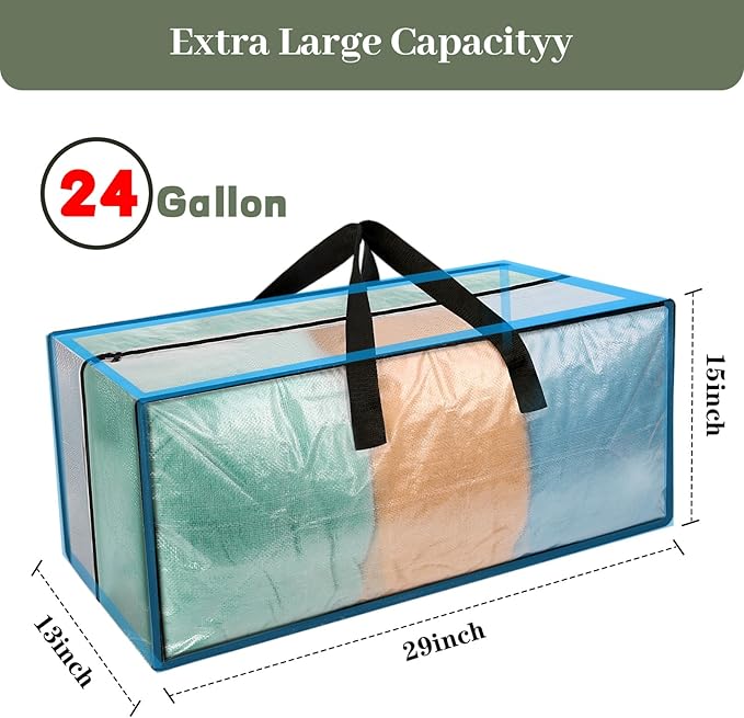 6 Pack Heavy Duty CLear Moving Bags, Large CLear Storage Bags for College Dorm Room Essentials, Alternative to Moving Boxes, Compatible with IKEA Frakta Cart