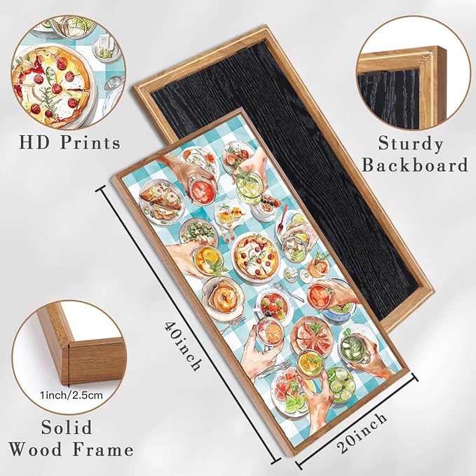 ANHUIB Large Kitchen Wall Art 20x40 Inch Modern Cheers Wall Decor Colorful Food Wall Art Watercolor Gathering Decor Abstract Friends Party Art Print for Kitchen Dining Room