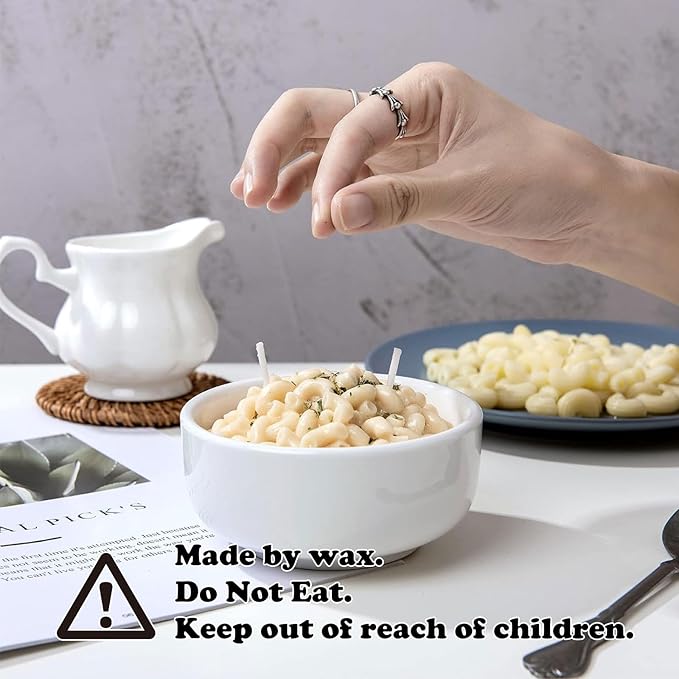 Macaroni and Cheese Pasta Bowl Scented Candle Ritual Gift for Your Lovers Friends