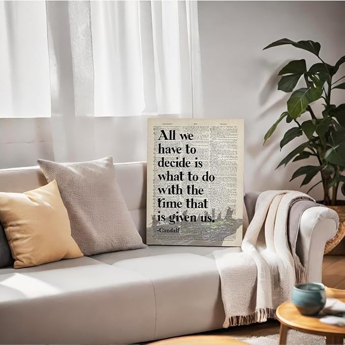 LOTR Gifts, LOTR Poster, Gift for LOTR Decor, All We Have to Decide is What to Do With The Time That is Given Us - Gandalf, LOTR Merch, LOTR Birthday Decor, Lord of the Rings Poster 14x17 inch