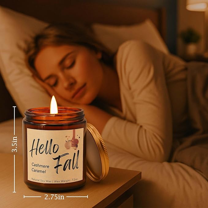 Lihome Fall Candles,Fall Gift for Home Decor, Natural Soy Wax Scented Candles Set- Spicy Pumpkin/Apple Cider/Autumn Harvest/Autumn Leaves(4pcs)