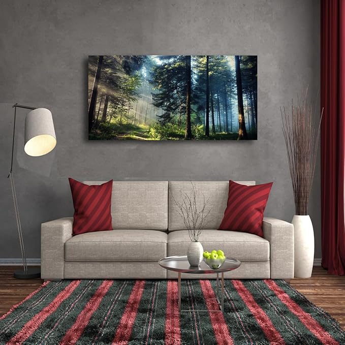 Tree Wall Art Canvas-Beautiful Landscape Wall Art for Living Room,Bedroom and Office-Large Tree Pictures Wall Decor 24x48 Inches-Vibrant and Colorful Wall Painting-Artwork for Walls and Home Decor