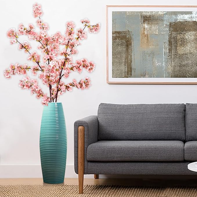 Sunm Boutique Plum Blossom Artificial Flowers Simulation Flower Table Decoration Accessories Party Beach Theme Decorations Artificial Cherry Blossom Flower (Pink Cherry Blossom, Pack of 3)