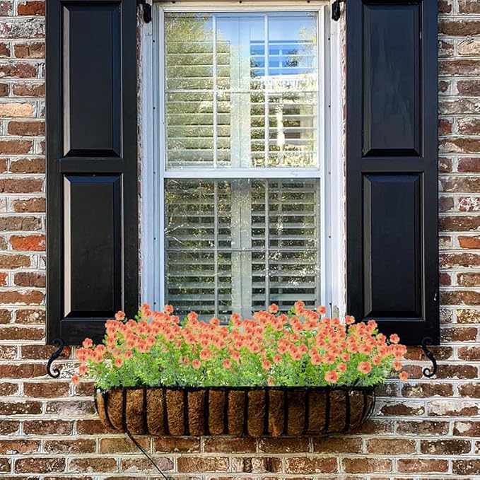 Artificial Flowers UV Resistant Outdoor,12 Bundles Faux Plants for Fall Thanksgiving Christmas Patio Porch Decor, No Fade Window Box Fake Greenery for Home Wedding Walkway Decoration